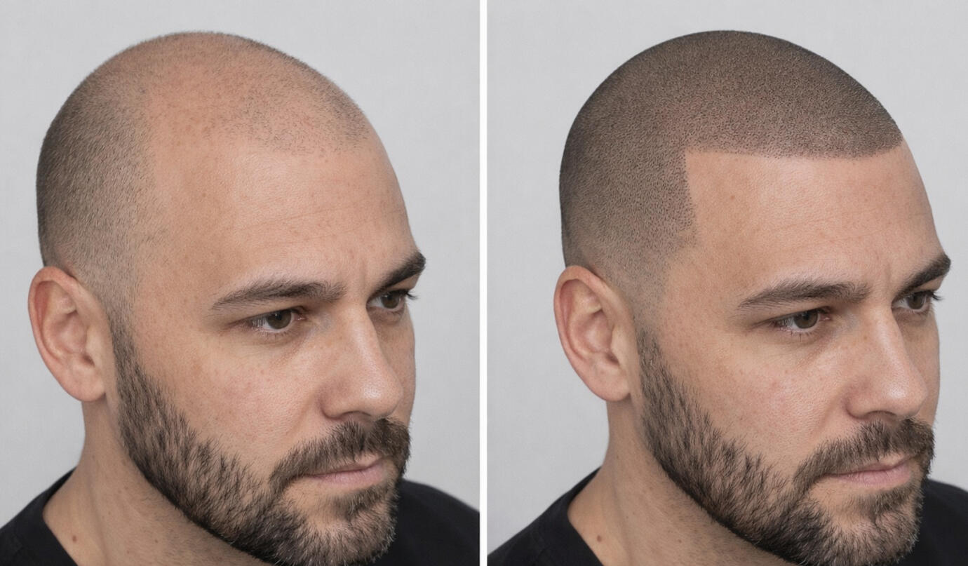 Scalp micropigmentation (SMP) treatment for hair loss performed in Palm Beach County